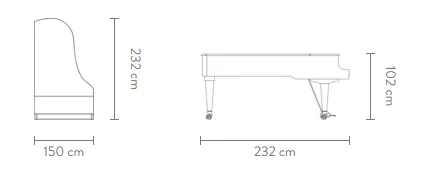 Dimensions of the Concert Grand 230VC Performance